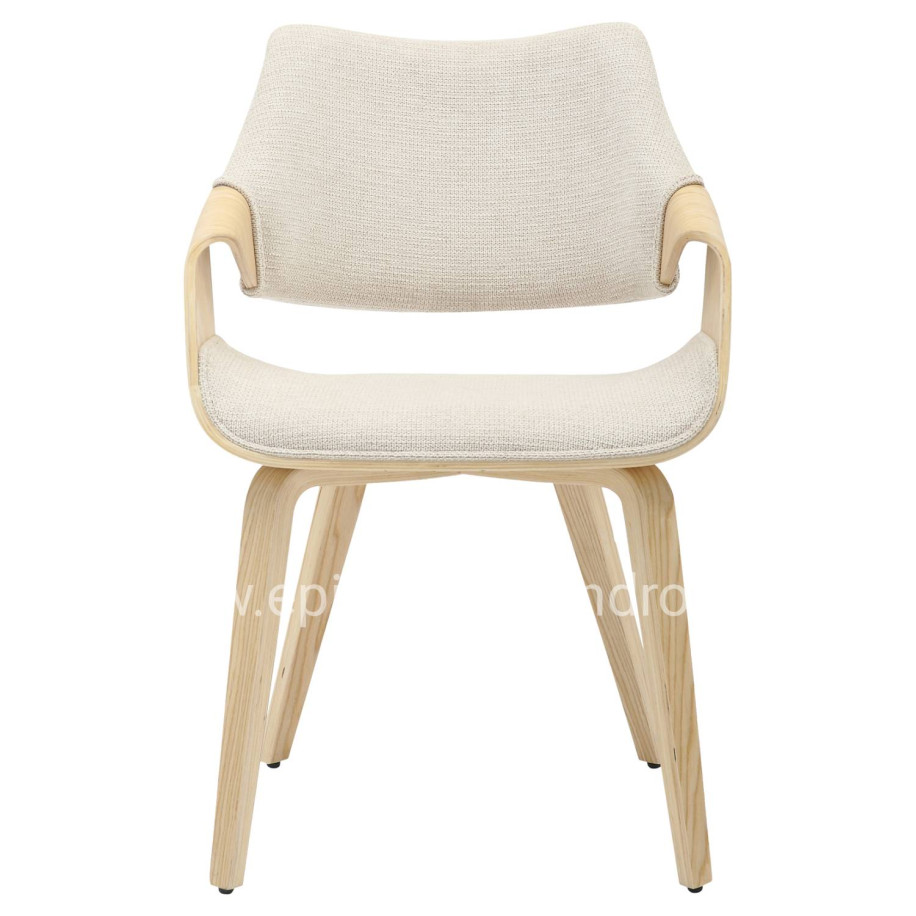 DINING CHAIR NETTO HM9976.01 PLYWOOD FRAME IN OAK-BEIGE FABRIC 55x56x83,5Hcm.
