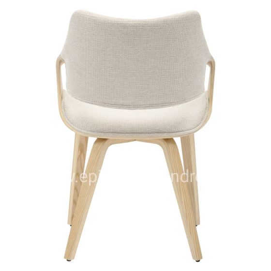 DINING CHAIR NETTO HM9976.01 PLYWOOD FRAME IN OAK-BEIGE FABRIC 55x56x83,5Hcm.