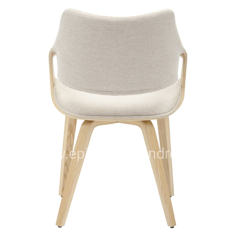 DINING CHAIR NETTO HM9976.01 PLYWOOD FRAME IN OAK-BEIGE FABRIC 55x56x83,5Hcm.