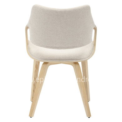 DINING CHAIR NETTO HM9976.01 PLYWOOD FRAME IN OAK-BEIGE FABRIC 55x56x83,5Hcm.