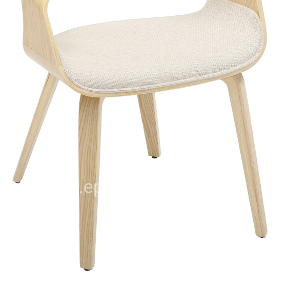 DINING CHAIR NETTO HM9976.01 PLYWOOD FRAME IN OAK-BEIGE FABRIC 55x56x83,5Hcm.