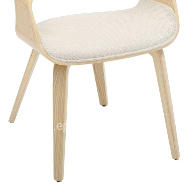 DINING CHAIR NETTO HM9976.01 PLYWOOD FRAME IN OAK-BEIGE FABRIC 55x56x83,5Hcm.