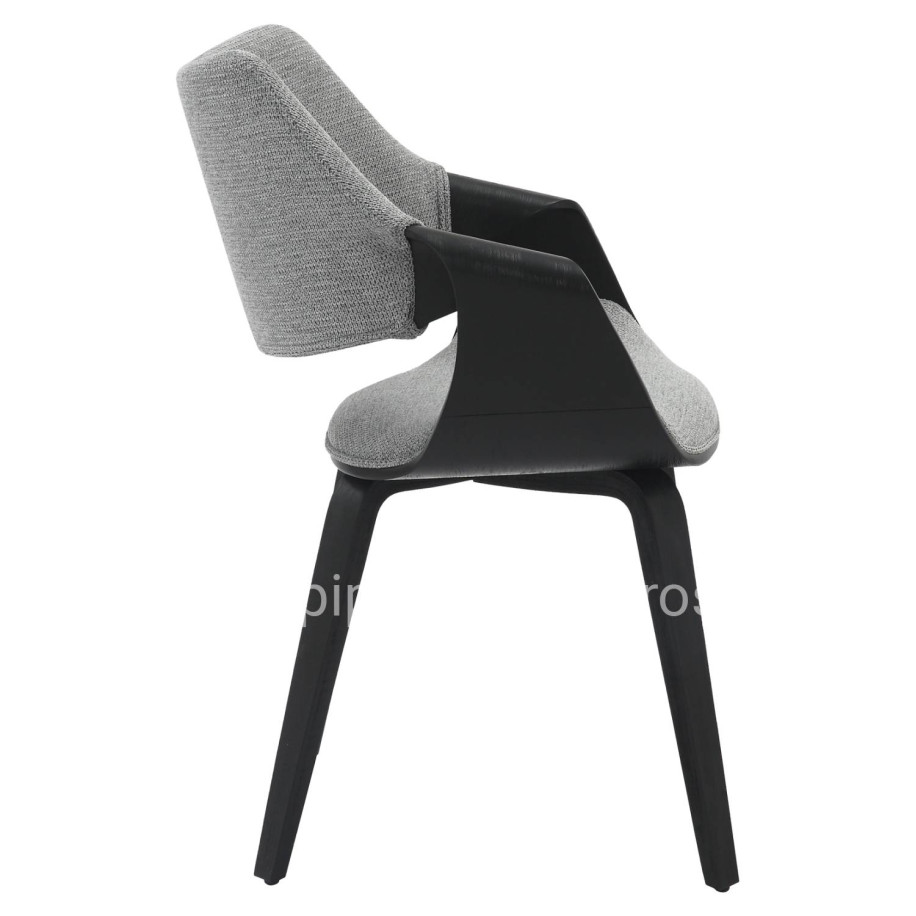 ΚΑΡΕΚΛΑ ΤΡΑΠΕΖΑΡΙΑΣ NETTO HM9976.02 ΣΚΕΛΕΤΟΣ Κ.Π. ΣΕ ΜΑΥΡΟ-ΓΚΡΙ ΥΦΑΣΜΑ 55x56x83,5Υεκ