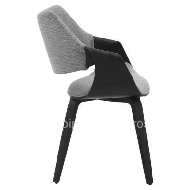 ΚΑΡΕΚΛΑ ΤΡΑΠΕΖΑΡΙΑΣ NETTO HM9976.02 ΣΚΕΛΕΤΟΣ Κ.Π. ΣΕ ΜΑΥΡΟ-ΓΚΡΙ ΥΦΑΣΜΑ 55x56x83,5Υεκ