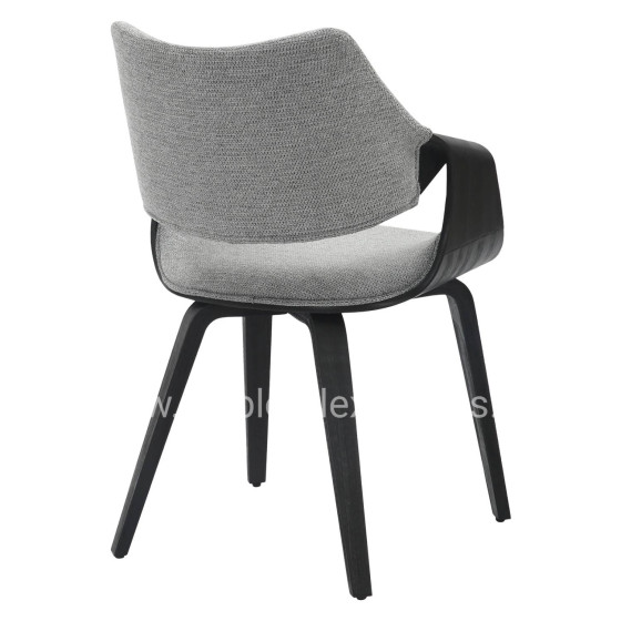 DINING CHAIR NETTO HM9976.02 PLYWOOD FRAME IN BRUSHED BLACK-GREY FABRIC 55x56x83,5Hcm.