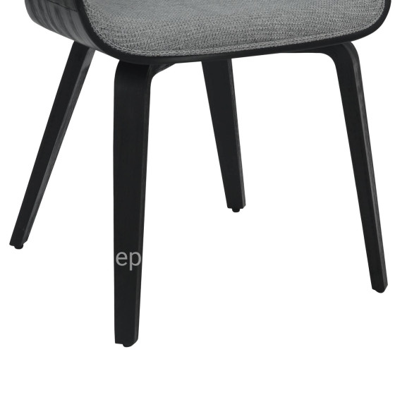 DINING CHAIR NETTO HM9976.02 PLYWOOD FRAME IN BRUSHED BLACK-GREY FABRIC 55x56x83,5Hcm.