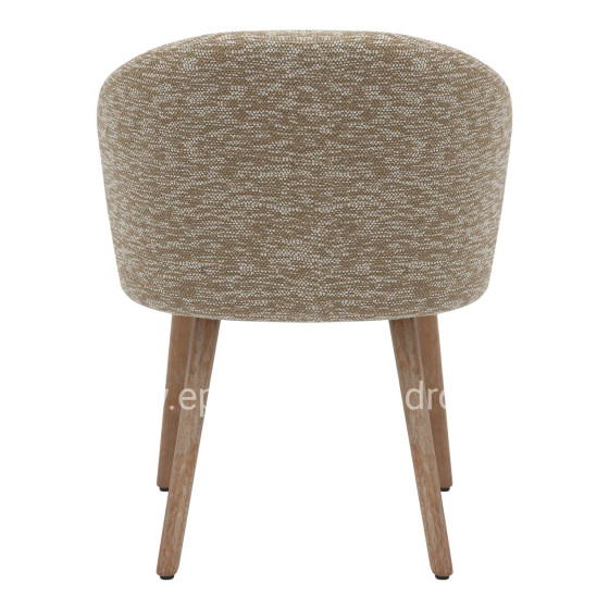 DINING CHAIR RIG HM9979.01 BEECH WOOD LEGS IN WHITEWASH-BEIGE FABRIC 59x58,5x72,5Hcm.