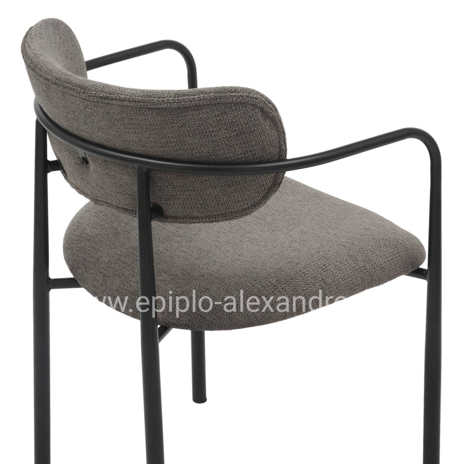 ΚΑΡΕΚΛΑ ΤΡΑΠΕΖΑΡΙΑΣ KRITTER HM9994.02 ΜΑΥΡΟ ΜΕΤΑΛΛΟ-ΣΚΟΥΡΟ ΓΚΡΙ ΥΦΑΣΜΑ 58x53x76Υεκ.