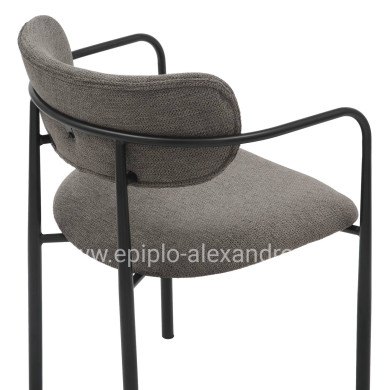 ΚΑΡΕΚΛΑ ΤΡΑΠΕΖΑΡΙΑΣ KRITTER HM9994.02 ΜΑΥΡΟ ΜΕΤΑΛΛΟ-ΣΚΟΥΡΟ ΓΚΡΙ ΥΦΑΣΜΑ 58x53x76Υεκ.