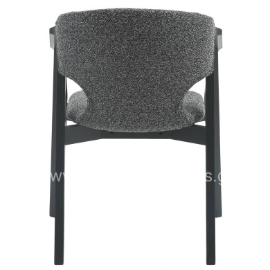 DINING ARMCHAIR YEGER HM9995.01 BEECH WOOD IN BLACK-DARK GREY FABRIC 59x58x78Hcm.
