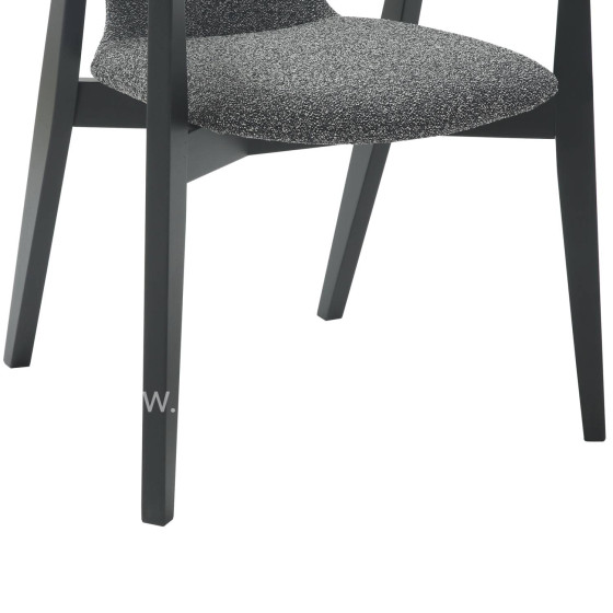 DINING ARMCHAIR YEGER HM9995.01 BEECH WOOD IN BLACK-DARK GREY FABRIC 59x58x78Hcm.
