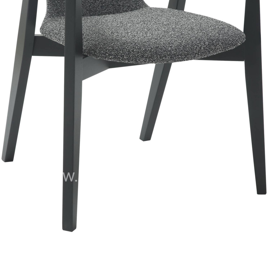 DINING ARMCHAIR YEGER HM9995.01 BEECH WOOD IN BLACK-DARK GREY FABRIC 59x58x78Hcm.