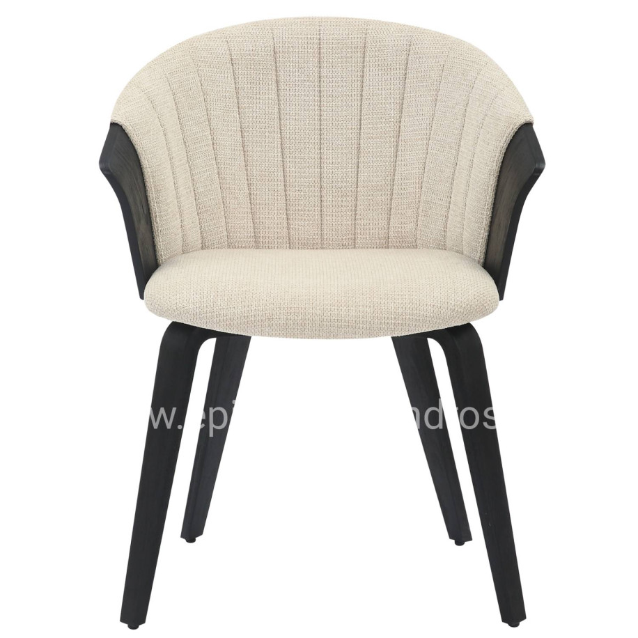 ΚΑΡΕΚΛΑ ΤΡΑΠΕΖΑΡΙΑΣ JESPER HM9977.02 ΣΚΕΛΕΤΟΣ Κ.Π. ΜΑΥΡΟ-ΕΚΡΟΥ ΥΦΑΣΜΑ 61x54x74Υεκ