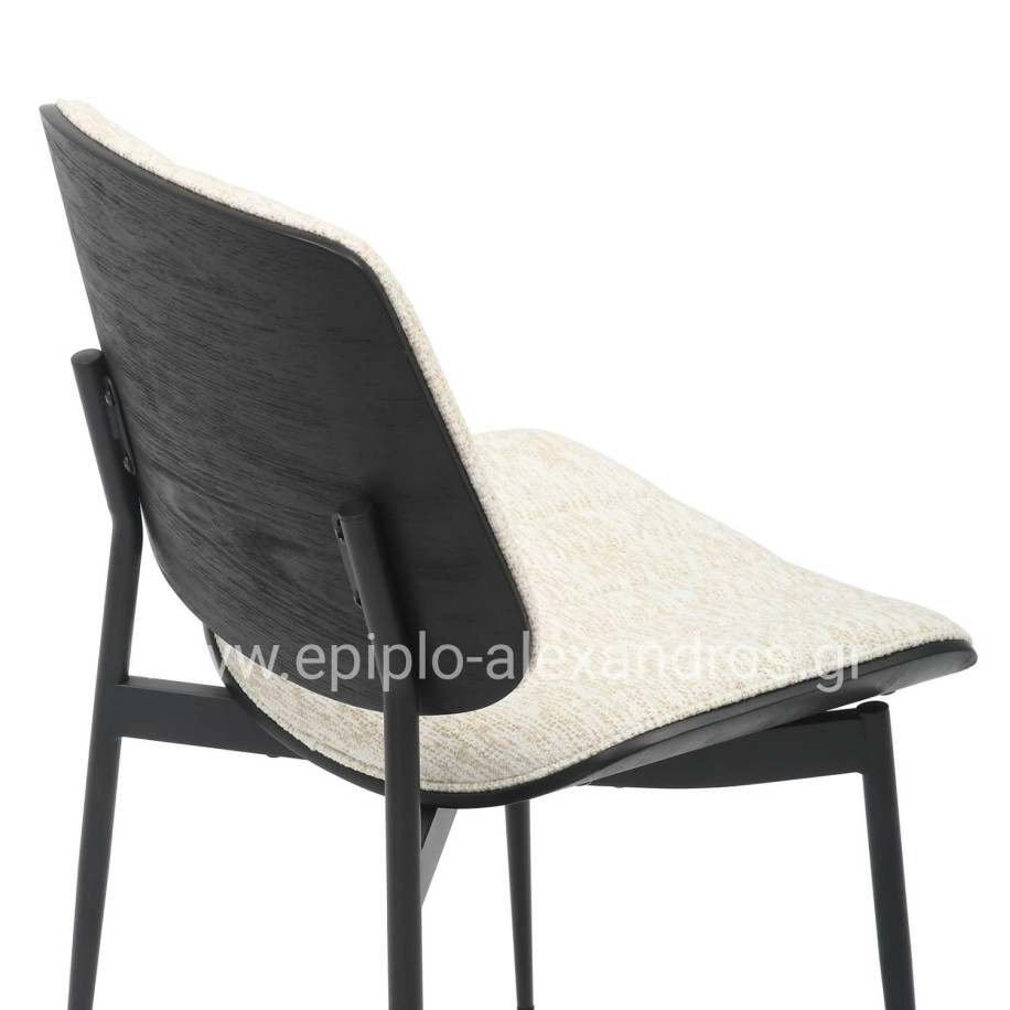 ΚΑΡΕΚΛΑ ΤΡΑΠΕΖΑΡΙΑΣ CONTI HM9983.02 ΜΑΥΡΟ ΜΕΤΑΛΛΟ & Κ.Π.-ΕΚΡΟΥ ΥΦΑΣΜΑ 48,5x56x82,5Υεκ