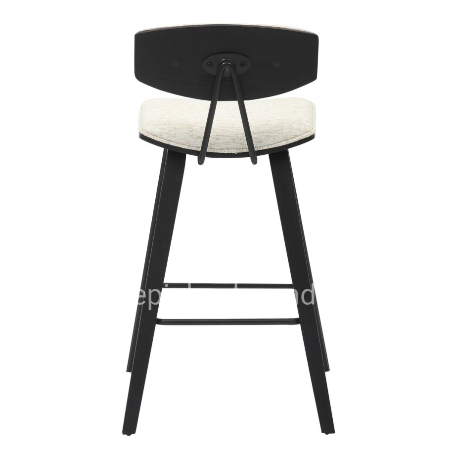 BAR STOOL MED.HEIGHT INOVER HM9984.02 METAL & PLYWOOD-ECRU FABRIC 50,5x49x90Hcm.