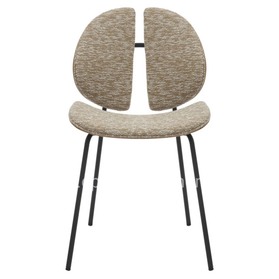 DINING CHAIR LUNGS HM9982.01 BLACK METAL FRAME-BEIGE FABRIC 49x53,5x80Hcm.