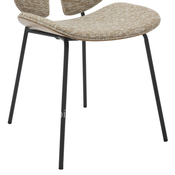 DINING CHAIR LUNGS HM9982.01 BLACK METAL FRAME-BEIGE FABRIC 49x53,5x80Hcm.