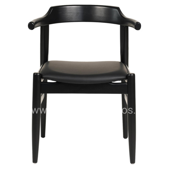 DINING CHAIR CERSEI HM9946.02 RUBBERWOOD & PU IN BLACK 57x54x74Hcm.