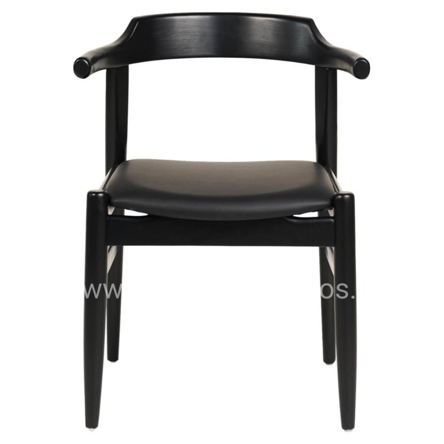 ΠΟΛΥΘΡΟΝΑ ΤΡΑΠΕΖΑΡΙΑΣ CERSEI HM9946.02 RUBBERWOOD & PU ΣΕ ΜΑΥΡΟ 57x54x74Υεκ