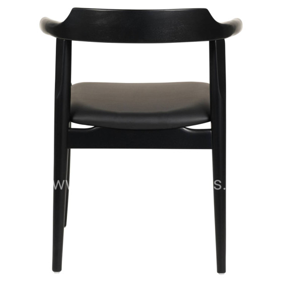 DINING CHAIR CERSEI HM9946.02 RUBBERWOOD & PU IN BLACK 57x54x74Hcm.