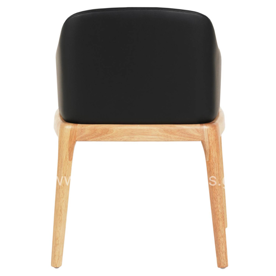 DINING CHAIR FURLAN ΗΜ9949.01 RUBBERWOOD IN OAK-BLACK PU 54,5x58x78Hcm.