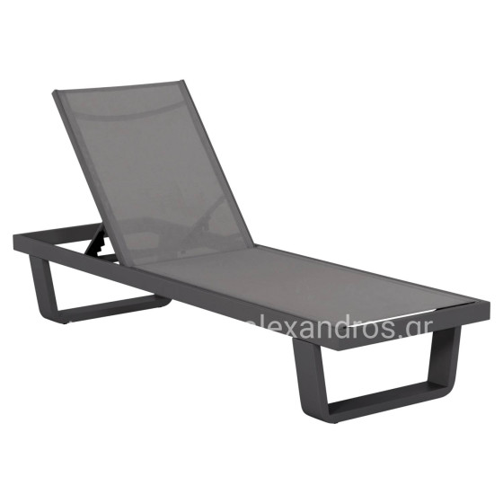 ALUMINUM SUNBED RICKON WITH TESLIN FABRIC HM6292.01 GREY COLOR 198x61,5x97Hcm.
