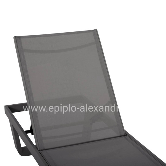 ALUMINUM SUNBED RICKON WITH TESLIN FABRIC HM6292.01 GREY COLOR 198x61,5x97Hcm.