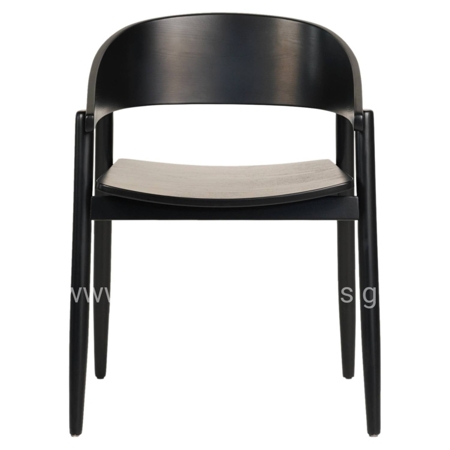 DINING CHAIR CANOP HM9950.02 ASHWOOD IN BLACK COLOR 56,5x61x74Hcm.