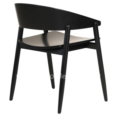 DINING CHAIR CANOP HM9950.02 ASHWOOD IN BLACK COLOR 56,5x61x74Hcm.