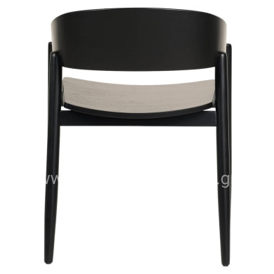DINING CHAIR CANOP HM9950.02 ASHWOOD IN BLACK COLOR 56,5x61x74Hcm.