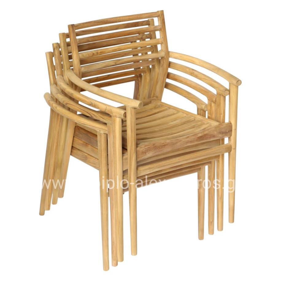 ARMCHAIR MOOSEN HM9936 SOLID TEAK WOOD IN NATURAL 59x60x78.5H