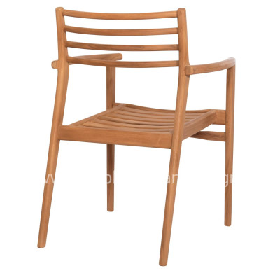 ARMCHAIR MOOSEN HM9936 SOLID TEAK WOOD IN NATURAL 59x60x78.5H
