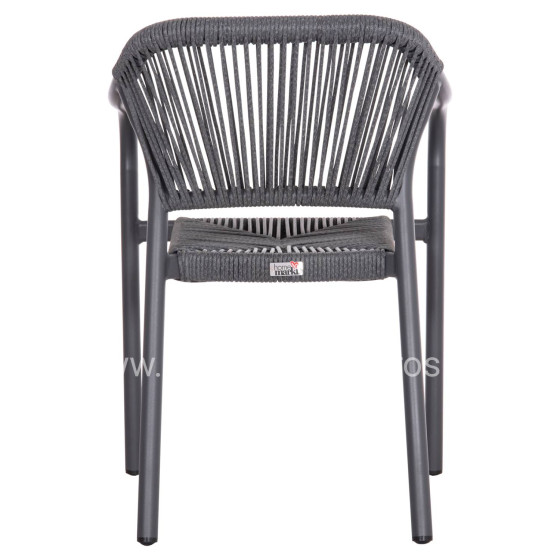 ΠΟΛΥΘΡΟΝΑ ΑΛΟΥΜΙΝΙΟΥ LUCCI HM6266.01 ΣΚΟΥΡΟ ΓΚΡΙ ΣΚΕΛΕΤΟΣ & P.E.RATTAN 58x56x79Υεκ