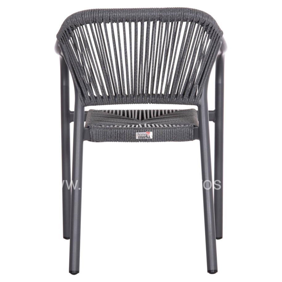 DINING ARMCHAIR ALUMINUM LUCCI HM6266.01 DARK GREY FRAME & P.E. RATTAN 58x56x79Hcm.
