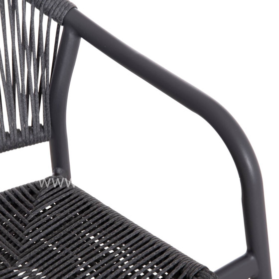 ΠΟΛΥΘΡΟΝΑ ΑΛΟΥΜΙΝΙΟΥ LUCCI HM6266.01 ΣΚΟΥΡΟ ΓΚΡΙ ΣΚΕΛΕΤΟΣ & P.E.RATTAN 58x56x79Υεκ