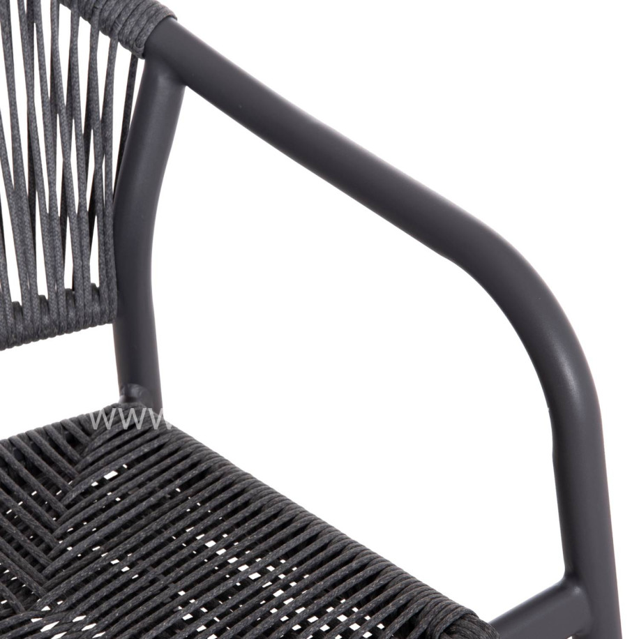 DINING ARMCHAIR ALUMINUM LUCCI HM6266.01 DARK GREY FRAME & P.E. RATTAN 58x56x79Hcm.