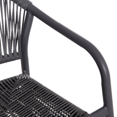 DINING ARMCHAIR ALUMINUM LUCCI HM6266.01 DARK GREY FRAME & P.E. RATTAN 58x56x79Hcm.