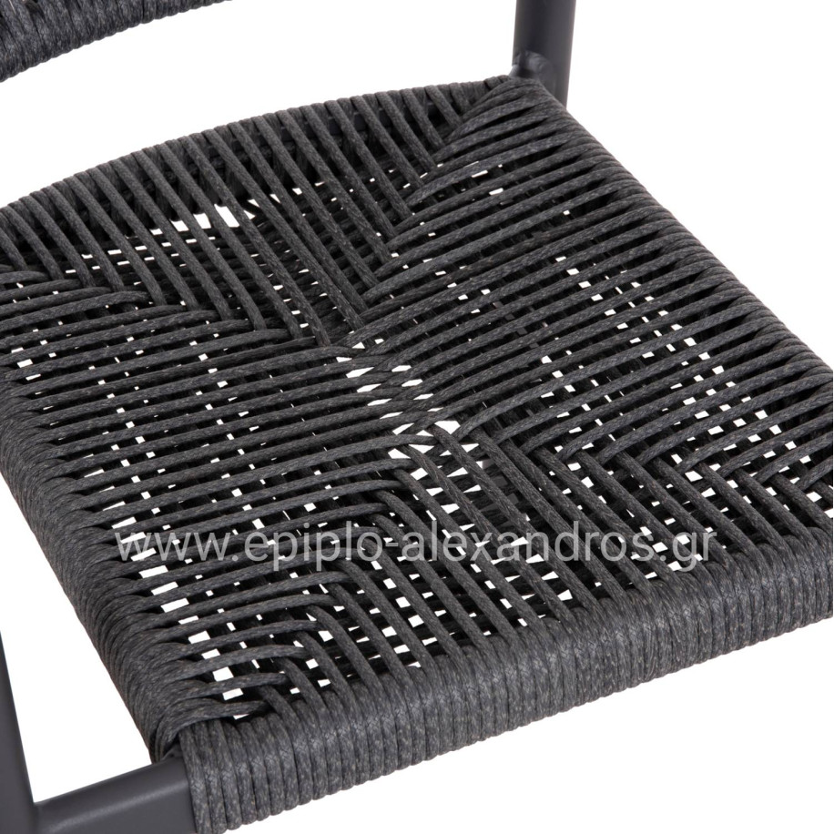 DINING ARMCHAIR ALUMINUM LUCCI HM6266.01 DARK GREY FRAME & P.E. RATTAN 58x56x79Hcm.