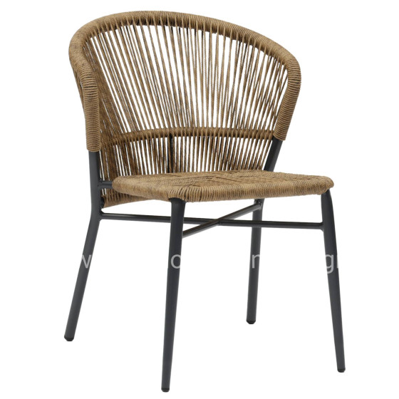 ALUMINUM CHAIR LYNN HM6267.01 ANTHRACITE FRAME-P.E. RATTAN IN NATURAL COLOR 57x61x79Hcm.