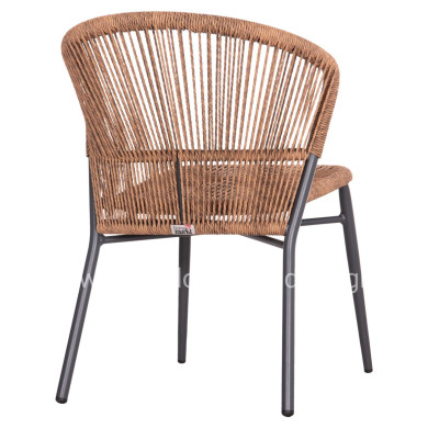 ALUMINUM CHAIR LYNN HM6267.01 ANTHRACITE FRAME-P.E. RATTAN IN NATURAL COLOR 57x61x79Hcm.