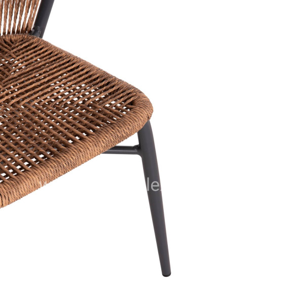 ALUMINUM CHAIR LYNN HM6267.01 ANTHRACITE FRAME-P.E. RATTAN IN NATURAL COLOR 57x61x79Hcm.