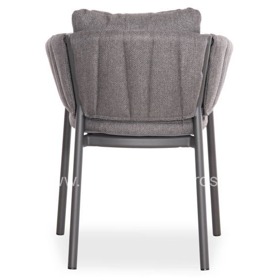 DINING CHAIR SHANKS HM6207.01 DARK GREY ALUMINUM & OLEFIN FABRIC 62x60x75-80Hcm.