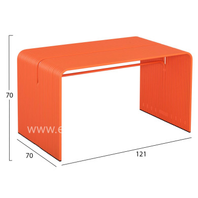 DINING TABLE SERIES INTREPID HM6330.09 ALUMINUM IN ORANGE 121x70x70Hcm.