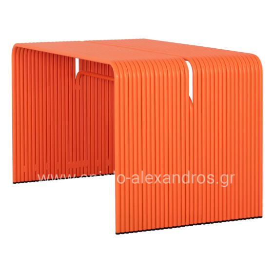 DINING TABLE SERIES INTREPID HM6330.09 ALUMINUM IN ORANGE 121x70x70Hcm.