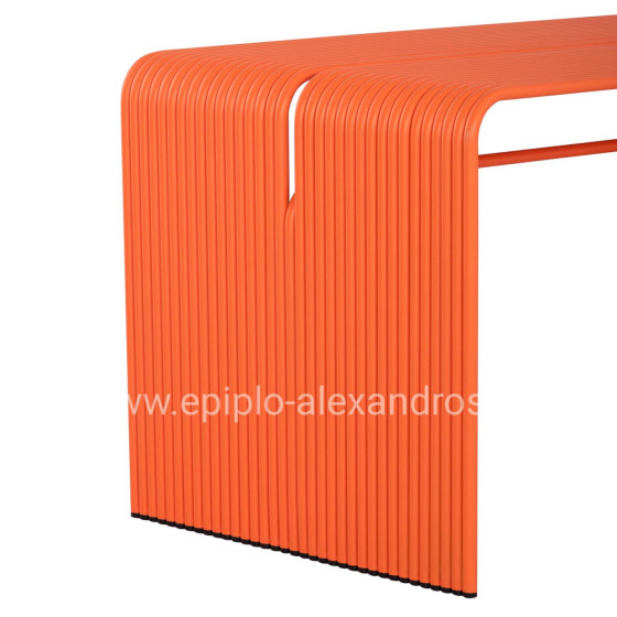 DINING TABLE SERIES INTREPID HM6330.09 ALUMINUM IN ORANGE 121x70x70Hcm.