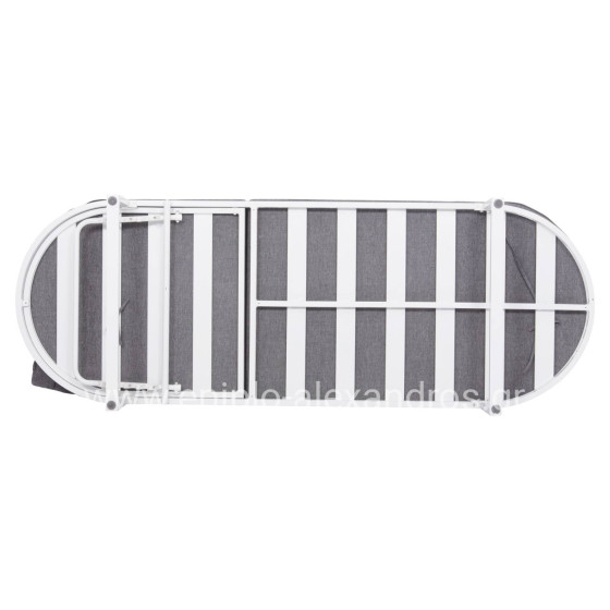 PROFESSIONAL SUNLOUNGER MALLOW HM10715.01 WHITE ALUMINUM & GREY CUSHION 198x71x40,5-103Hcm.
