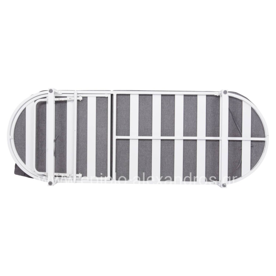 ΕΠΑΓΓΕΛΜ. ΞΑΠΛΩΣΤΡΑ MALLOW HM10715.01 ΛΕΥΚΟ ΑΛΟΥΜ.& ΓΚΡΙ ΜΑΞΙΛΑΡΙ 198x71x40,5-103Υεκ.