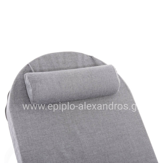 PROFESSIONAL SUNLOUNGER MALLOW HM10715.01 WHITE ALUMINUM & GREY CUSHION 198x71x40,5-103Hcm.