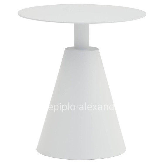 OUTDOOR ROUND SIDE TABLE SERA HM6270.02 ALUMINUM IN WHITE Φ50x56Hcm.