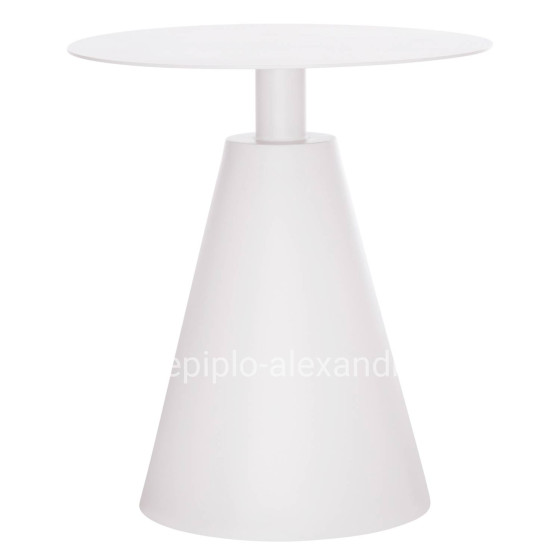 OUTDOOR ROUND SIDE TABLE SERA HM6270.02 ALUMINUM IN WHITE Φ50x56Hcm.